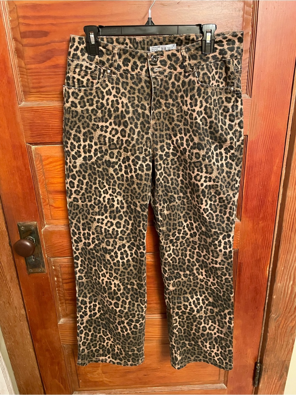 Leopard Print Straight-Leg Pants - Brown/Black